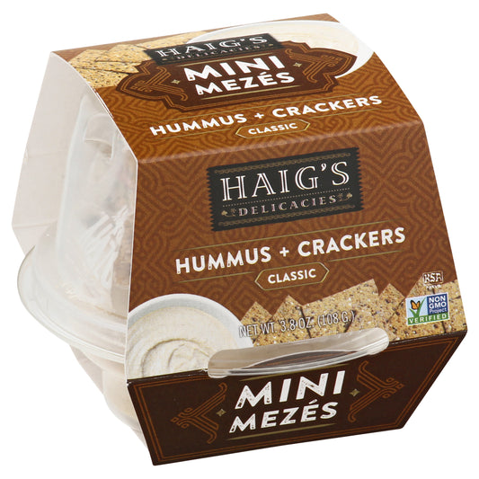 Haig's Mini Mezes Classic Hummus + Crackers 3.8 oz