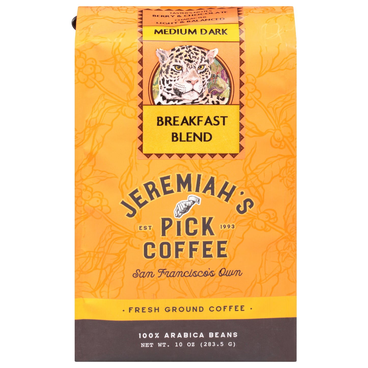 Jeremiah's Pick Coffee Medium Dark Fresh Ground Breakfast Blend Coffee 10 oz