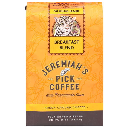 Jeremiah's Pick Coffee Medium Dark Fresh Ground Breakfast Blend Coffee 10 oz