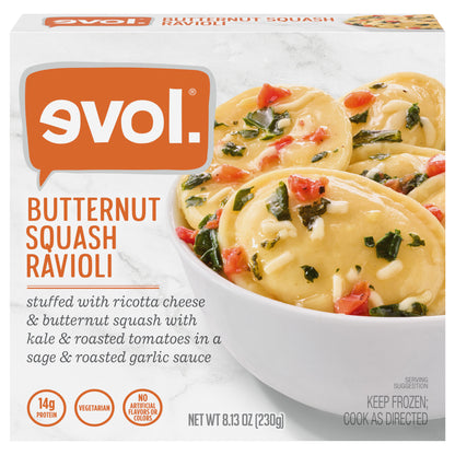 Evol Butternut Squash Ravioli, Frozen Meal, 8.13 oz
