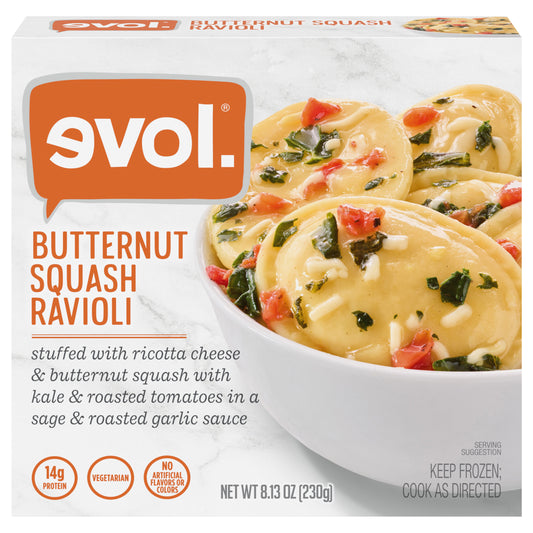 Evol Butternut Squash Ravioli, Frozen Meal, 8.13 oz