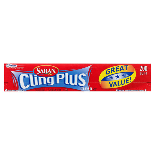 Saran Cling Plus 200 Square Feet Clear Plastic Wrap 1 ea