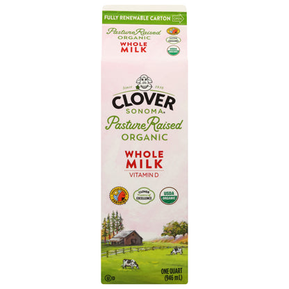 Clover Sonoma Whole Organic Milk 1 qt