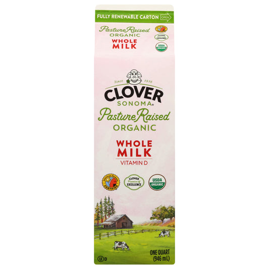 Clover Sonoma Whole Organic Milk 1 qt