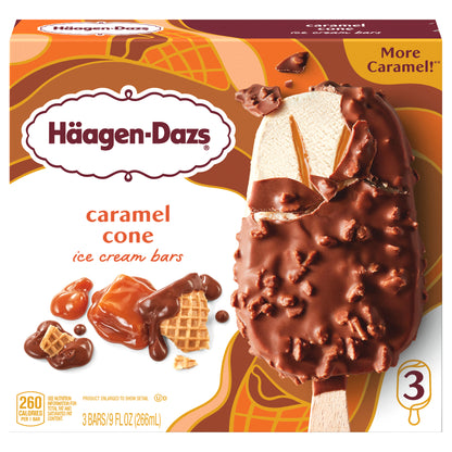 Häagen-Dazs Caramel Cone Ice Cream Snack Bars, 3 Count