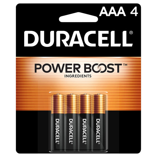Duracell - Copper Top AAA Alkaline Batteries - Longstanding, all-Purpose Triple A Battery for Household and Business - 4 Count