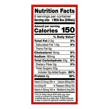 Horizon Organic Shelf-Stable 1% Low Fat Milk Boxes, Chocolate, 8 fl oz, 6 Pack