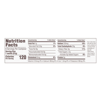 Thomas' Whole Wheat English Muffins, 6 count, 12 oz