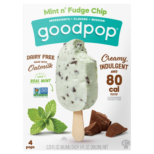 Mint n' Fudge Chip Dairy-Free Oat Milk Frozen Dessert Bars, 4 Ct