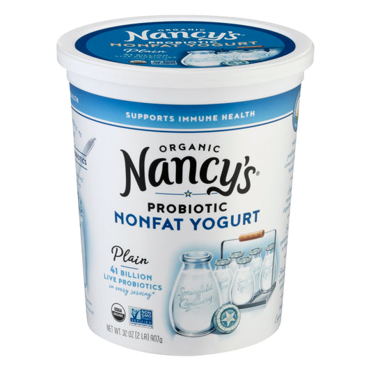 Nancys Probiotic Organic Nonfat Plain Yogurt 32 oz