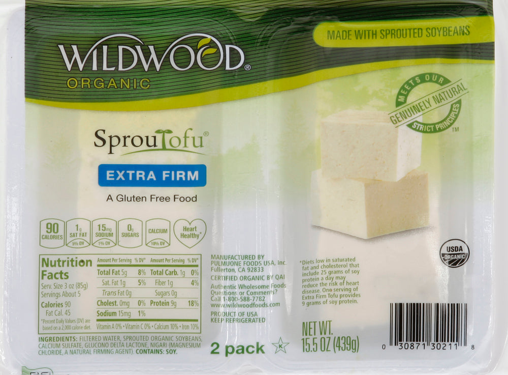 Wildwood, Sproutofu Extra Firm 2 Pack, 15.5 Oz