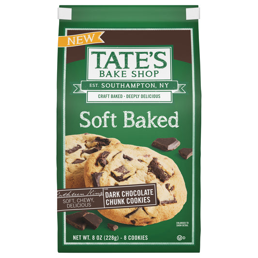 Tate's Bake Shop Soft Baked Cookies, Dark Chocolate Chunk, 8 oz