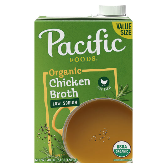 Pacific Foods Low Sodium Organic Chicken Broth Value Size 48 oz