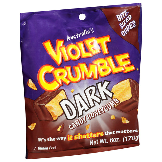 Violet Crumble Bite-Sized Cubes Dark Honeycomb Candy 6 oz