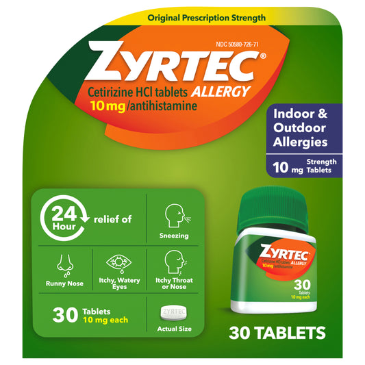 Zyrtec Allergy Tablets, 10 mg, 30 Count