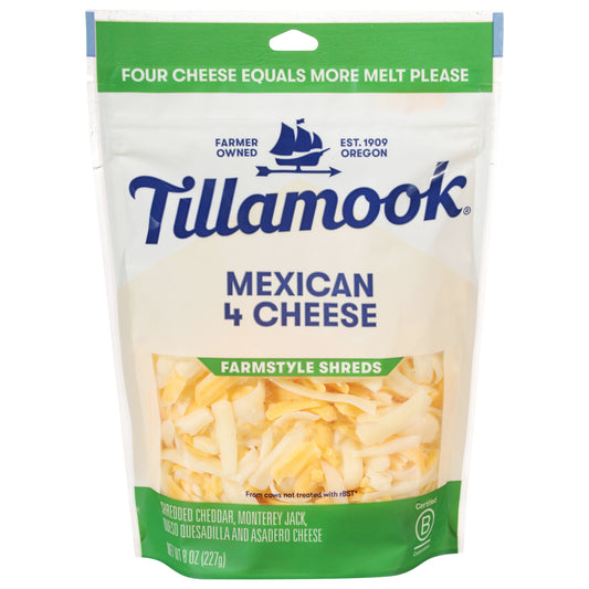 Tillamook Farmstyle Shreds Mexican 4 Cheese Cheese 8 oz