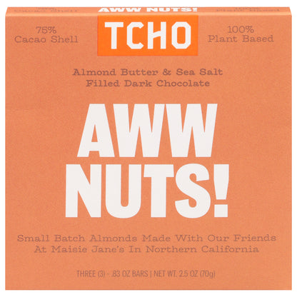 Tcho Aww Nuts Dark Chocolate 3 - 0.83 oz Bars