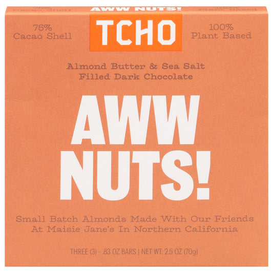 Tcho Aww Nuts Dark Chocolate 3 - 0.83 oz Bars