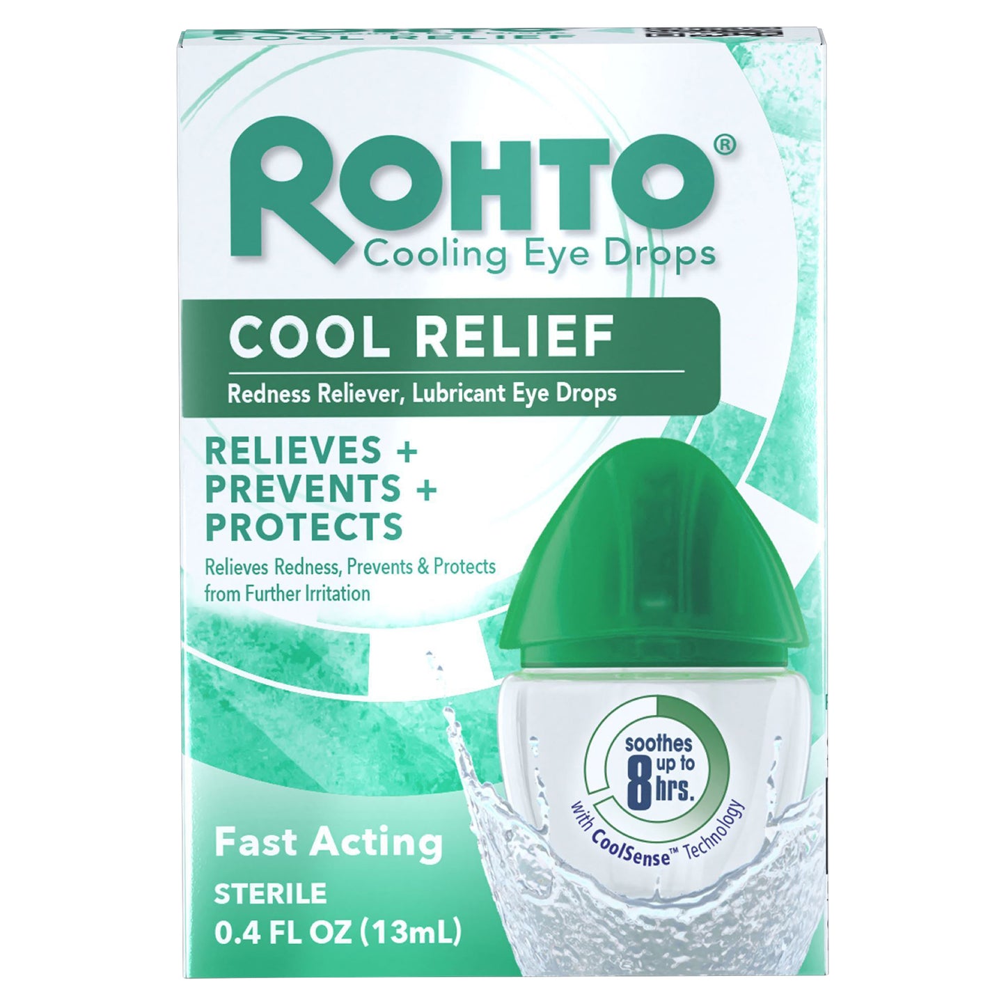 Rohto Cool Relief, Redness Reliever Lubricant Eye Drops, 0.4 fl oz Bottle