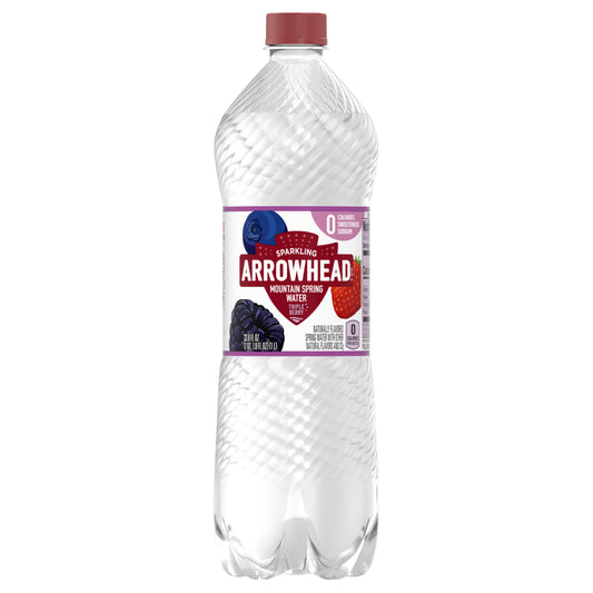 Arrowhead Sparkling Water, Triple Berry, 33.8 oz. Bottle