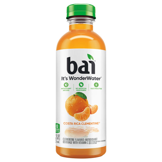 Bai Flavored Water, Costa Rica Clementine, Antioxidant Infused Beverage, 18 Fluid Ounce Bottle