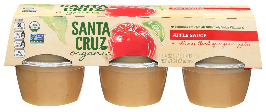 Santa Cruz Organic, Organic Apple Sauce, 6/4 Oz