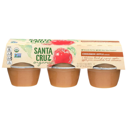Santa Cruz Organic, Organic Apple Sauce Cinnamon, 6/4 Oz