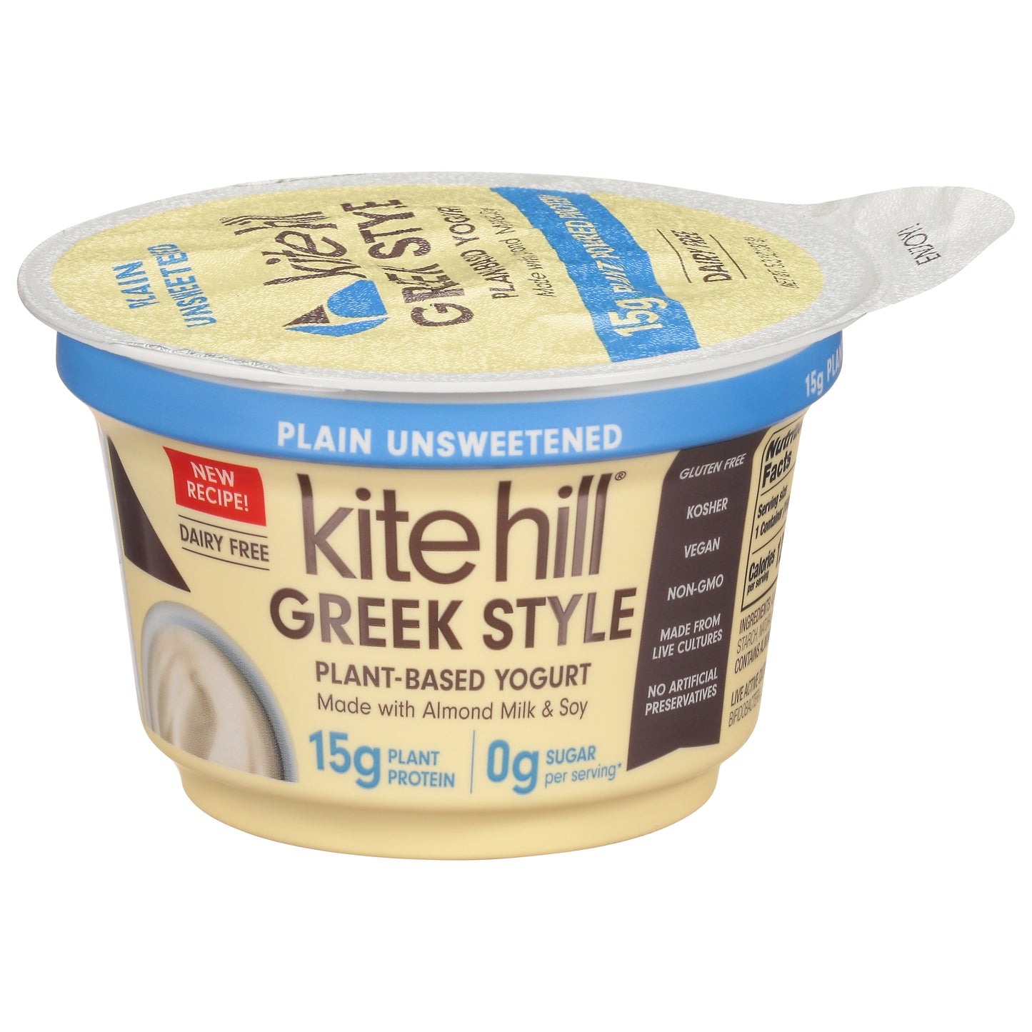 Kite Hill Plain Unsweetened Greek Style Plant-Based Yogurt 5.3 oz