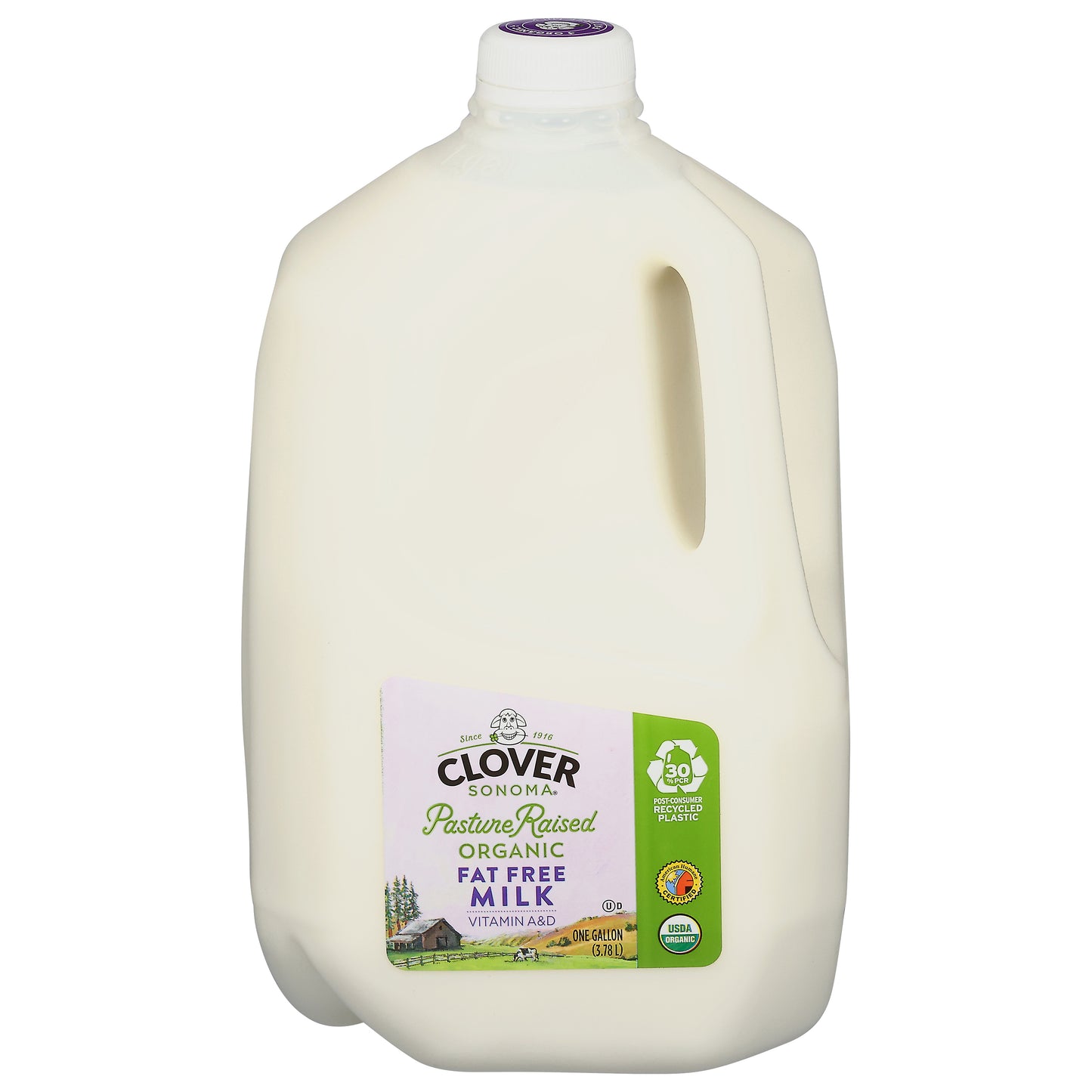 Clover Sonoma Pasture Raised Organic Fat Free Milk 1 gal