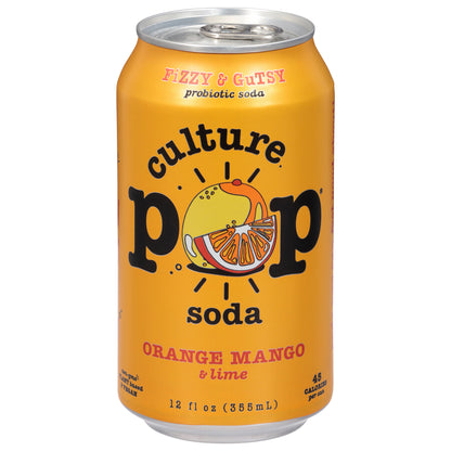 Culture Pop Orange Mango & Lime Probiotic Soda 12 fl oz