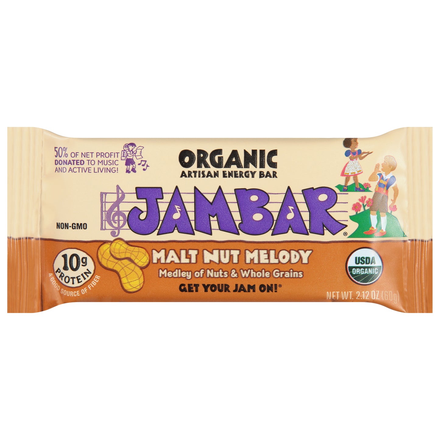 Jambar Organic Artisan Malt Nut Melody Energy Bar 2.12 oz