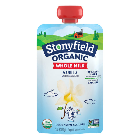 Stonyfield® Organic Vanilla Whole Milk Yogurt 3.5 oz. Pouch