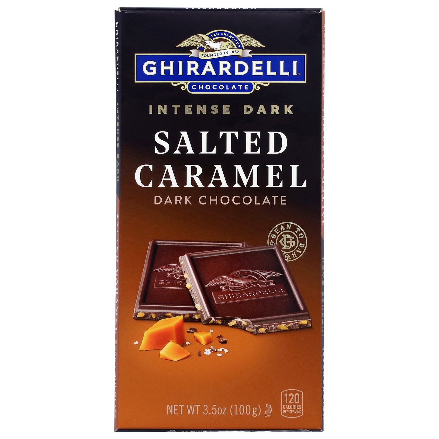 Ghirardelli Intense Dark Salted Caramel Dark Chocolate 3.5 oz