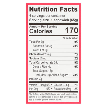 Alden's Organic Round Sammies Ice Cream Sandwich with Real Organic Strawberries 4 - 3.5 fl oz Sandwiches