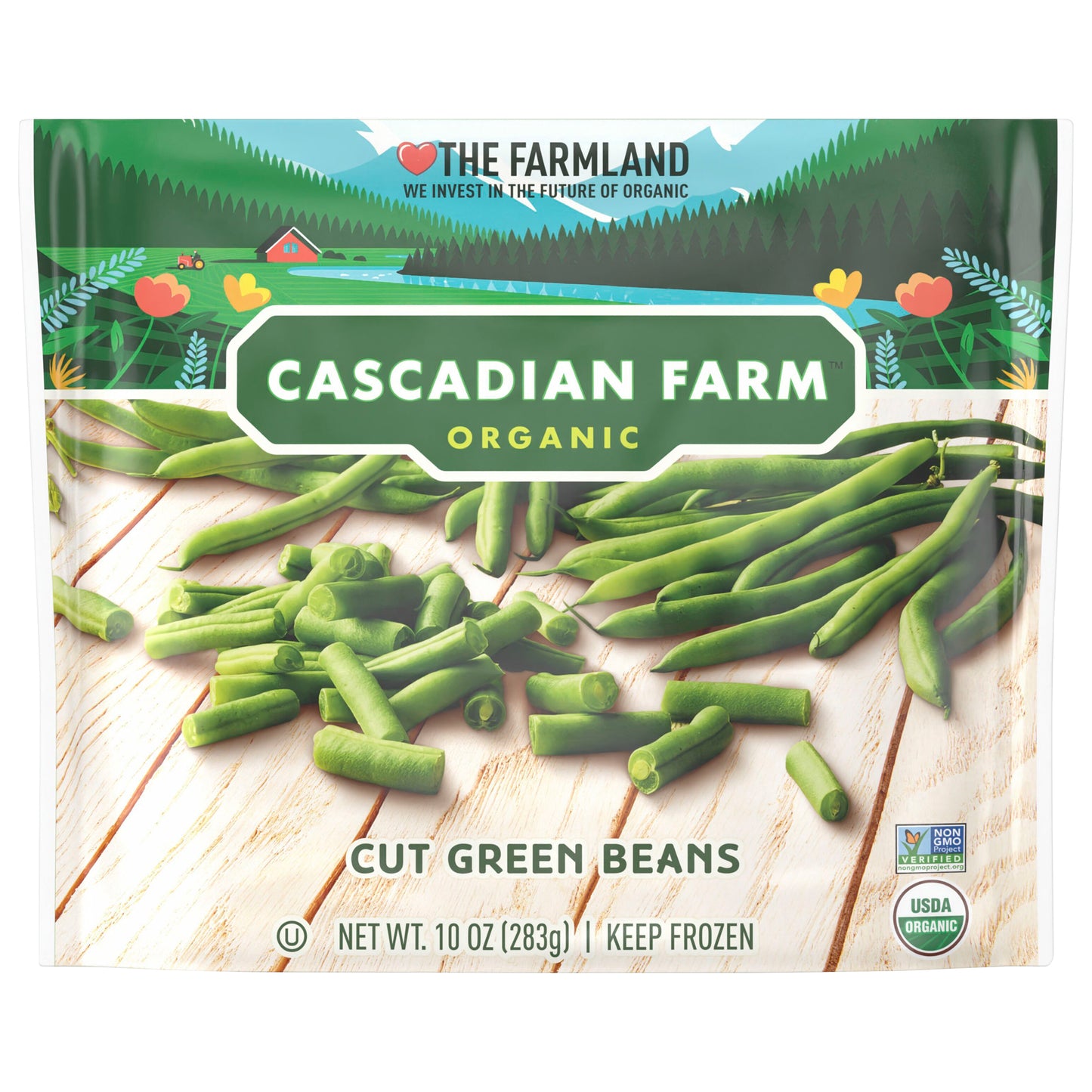 Cascadian Farm Organic Cut Green Beans, Non-GMO, Frozen Vegetables, 10 oz.