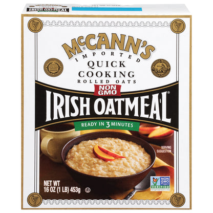 McCann's Imported Quick Cooking Rolled Oats Irish Oatmeal, Kosher, 16 OZ Box