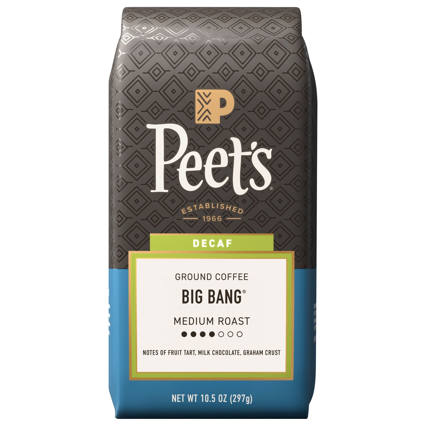 Peet's Coffee, Big Bang Decaffeinated Medium Roast Ground Coffee - 10.5oz Bags