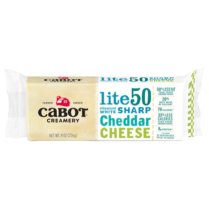 8OZ SHARP 50% LIGHT WHITE CHEDDAR BAR