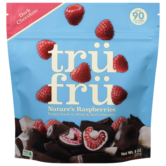 Tru Fru Dark Chocolate Nature's Raspberries 8 oz