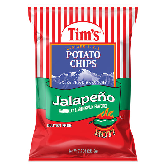 7.5 oz Tim's Cascade Style Jalapeño Extra Thick & Crunchy Potato Chips