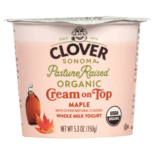 Clover Sonoma Organic Whole Milk Cream on Top Maple Yogurt 5.3 oz