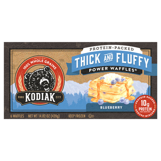Thick and Fluffy Waffles, Blueberry, 14.82 oz/6 ct