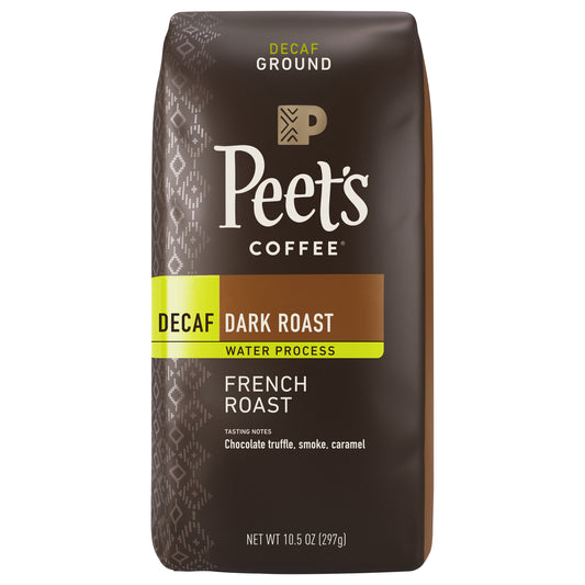 Peet's Coffee, Decaf French Roast, Dark Roast Ground Coffee - 10.5oz Bags