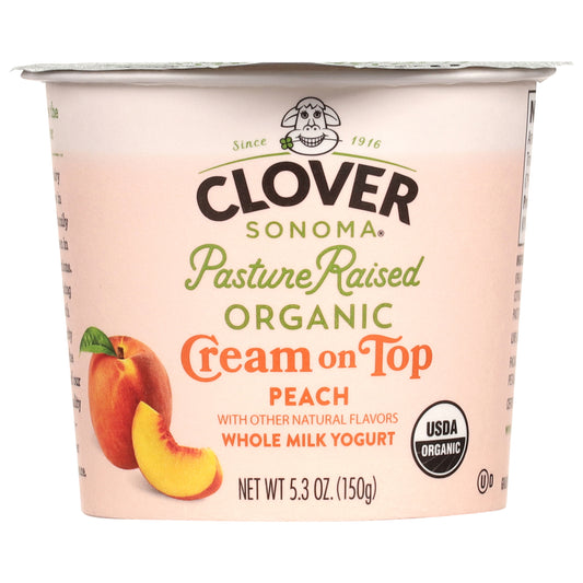 Clover Sonoma Organic Whole Milk Cream on Top Peach Yogurt 5.3 oz