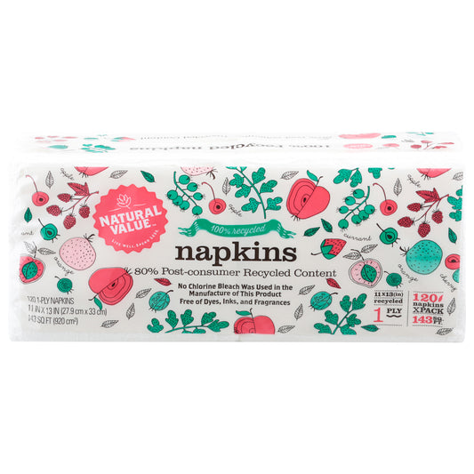 Natural Value 1-Ply Napkins 120 ea