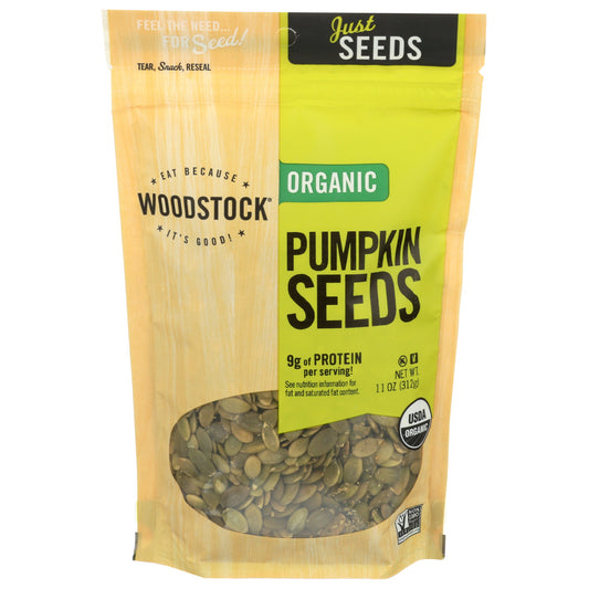 Woodstock Foods, Organic Shelled And Unsalted Pumpkin Seeds, 11 Oz
