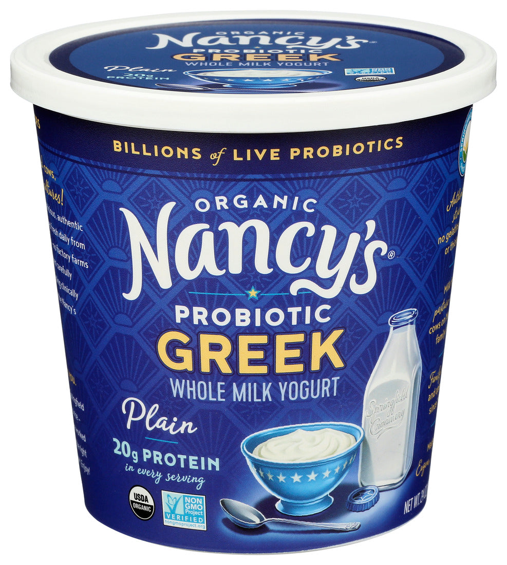 Organic Greek Plain Whole Milk Yogurt, 24 Oz