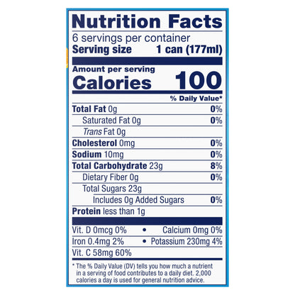 Dole Pineapple Orange 100% Juice 6 - 6 fl oz Cans