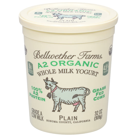 Bellwether Farms Whole Milk Cow Milk Plain Yogurt 32 oz