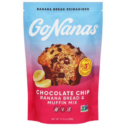 GoNanas Chocolate Chip Banana Bread & Muffin Mix 12.3 oz